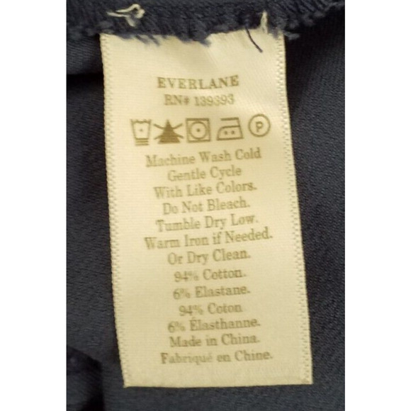 Everlane Womens Pants Size 6 Blue Skinny Stretch Mid Rise Elastic Waist Side Zip - Picture 6 of 6